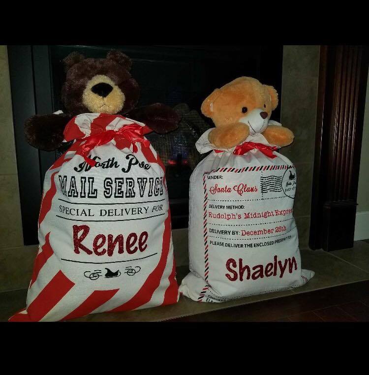 Christmas Santa Sack, Personalized Santa Sack Christmas Gift Bag, Custom Xmas
