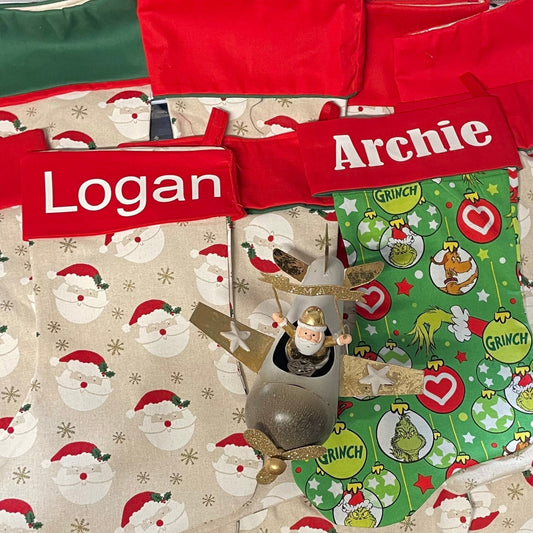 A personalize stocking for your tree for Christmas