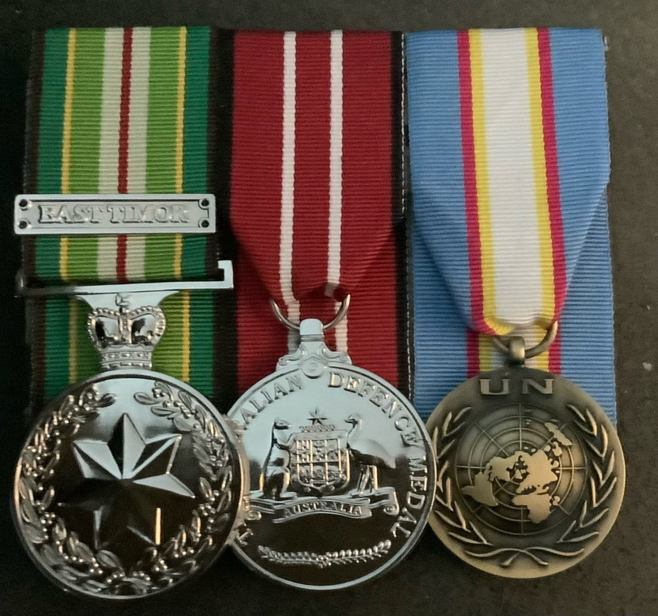 AASM,ADM,UN east Timor with clasp  Mounted