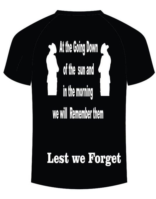 Anzac Day shirts with a name and serial number on the front